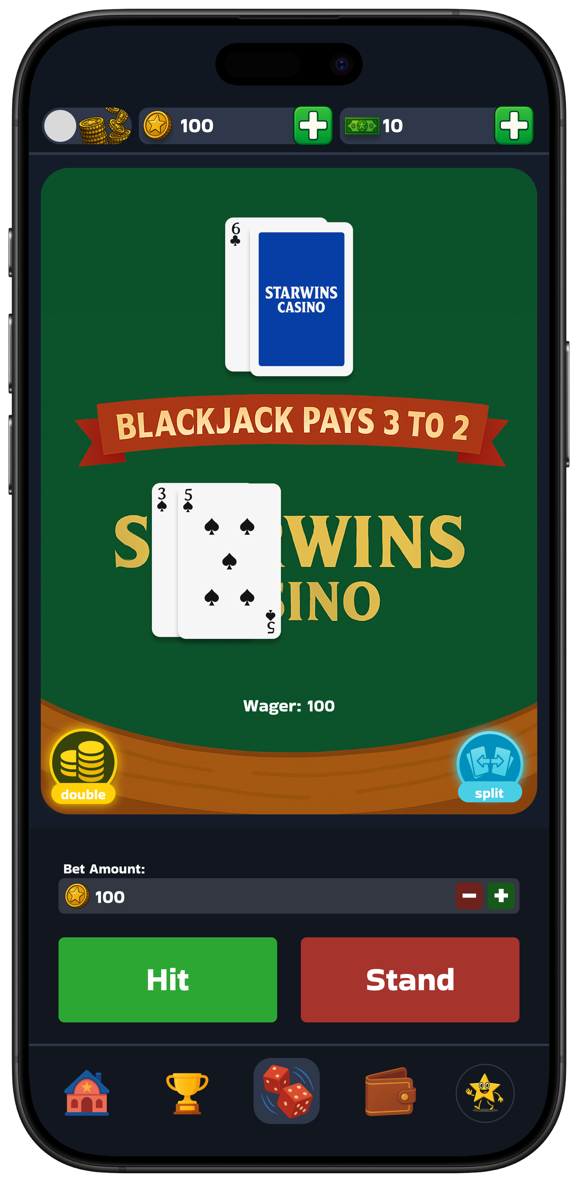 Starwins Blackjack game